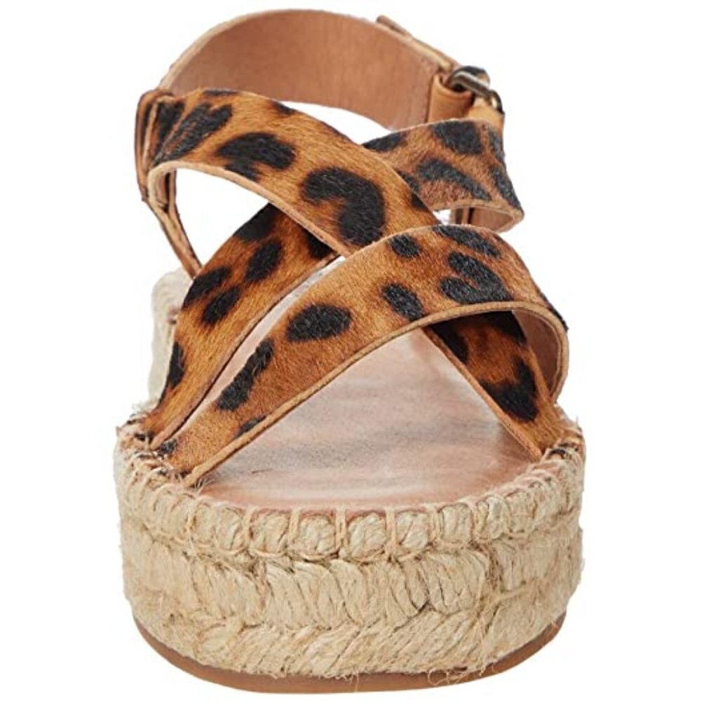 NEW Madewell The Malia Asymmetric Espadrille Sandal - Cheetah Print